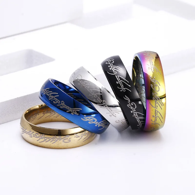 

MODOMA Korea Fashion Stainless Steel Finger Rings For Women Gothic Jewelry Accessories Trendy Design Printing Couple Men Rings