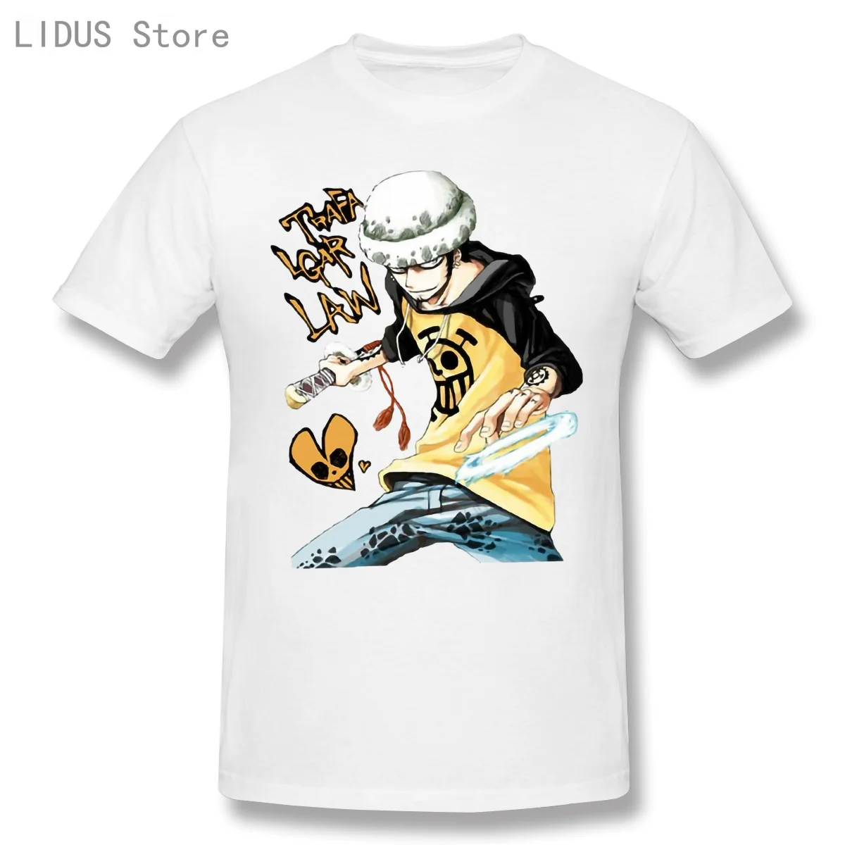 

Fashion Tops Tees Shirts Anime One Piece Law T-shirt Short Sleeve O-Neck TShirt Harajuku Summer 2021
