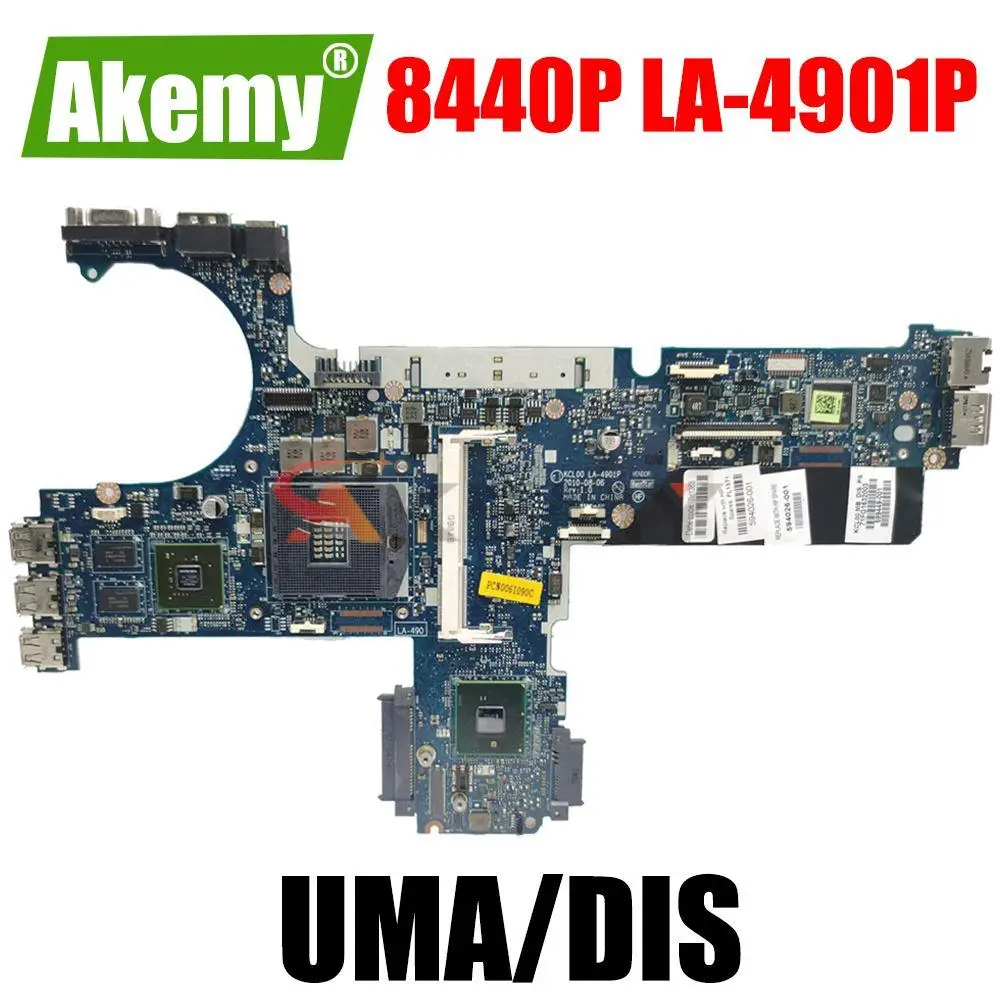 

594026-001 594027-001 For HP Elitebook 8440P Laptop Motherboard DDR3 KCL00 LA-4901P NVS 3100M DDR3 100% Tested