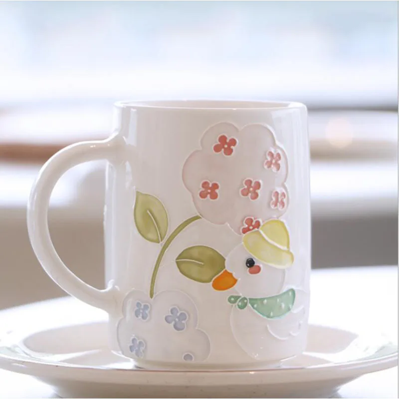 

Hand-painted Ceramic Duck Mug Coffee Milk Tea Cup Water Drink