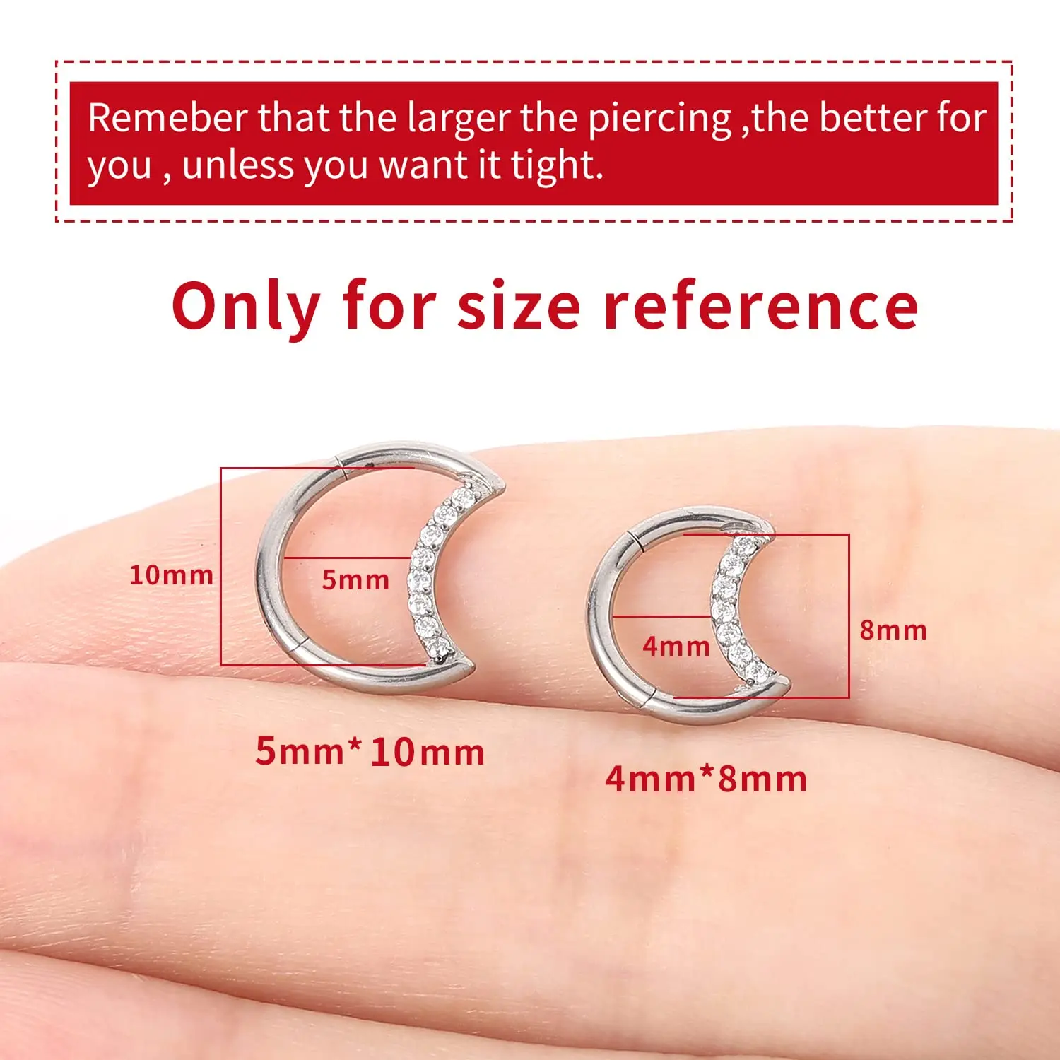 Nose Rings Hoop Tragus  Clicker Piercing Jewelry Titanium Ear Tragus Cartilage Daith Helix Ear Fashion Ladies Accessories