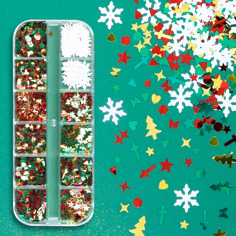 

Christmas Resin Filling Snowflake Glitter For Epoxy Resin Filler Xmas Tree Sequin Resin Shaker Filler DIY Pendant Jewelry Making