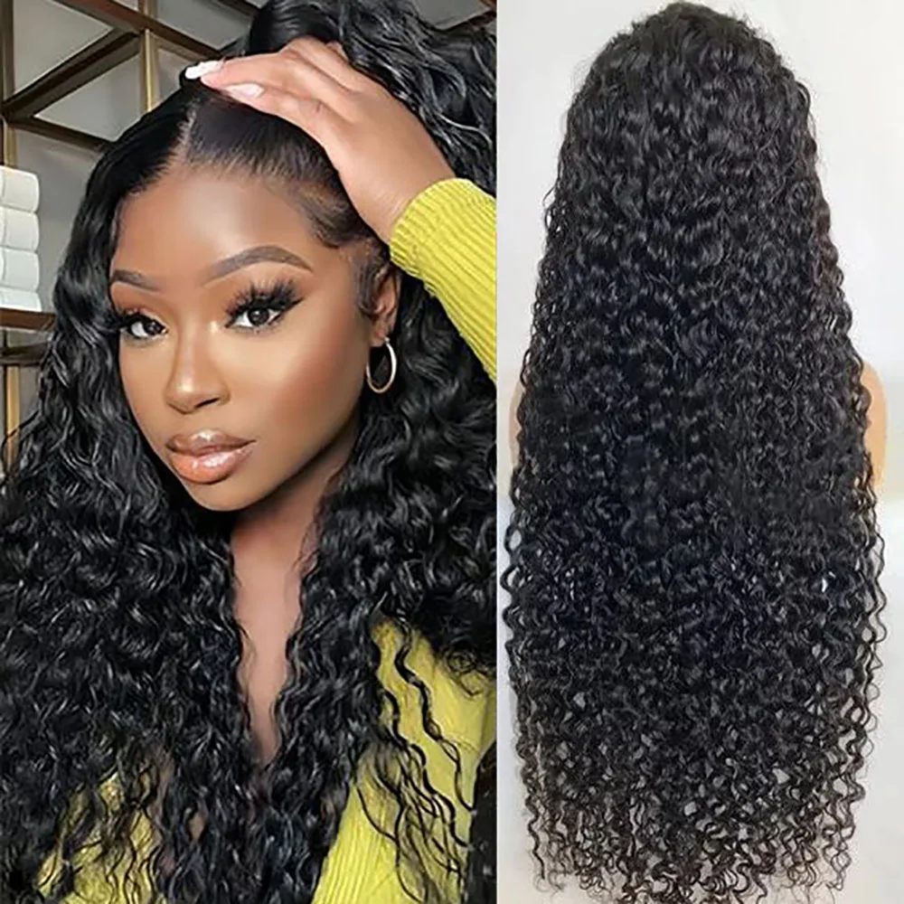 Deep Wave Lace Front Human Hair Wigs Brazilian 13x6x1 HD Transpare Lace Frontal Curly Wave Human Hair Wig for Woman Human Hair