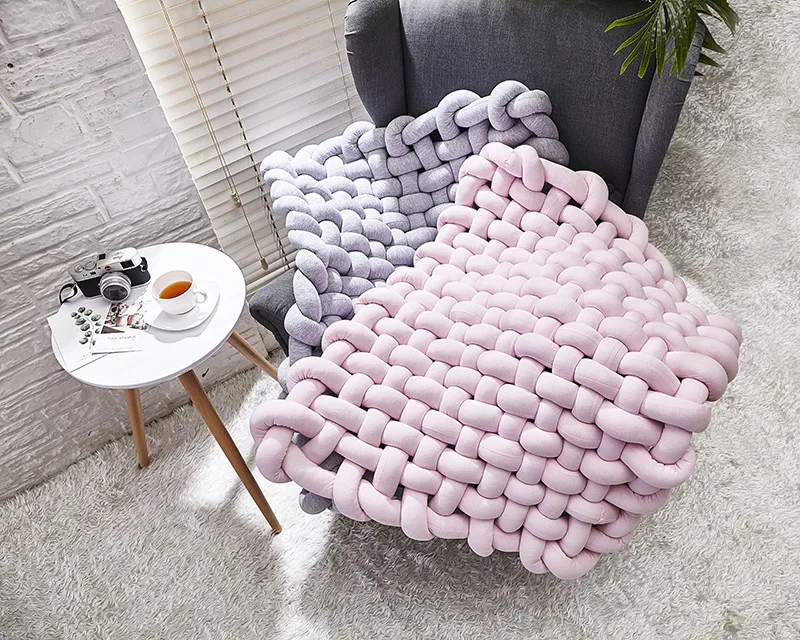 

Newborns Bed Handmade Long Knotted New Ins StylePlush Baby Bed Room Bedroom Decoration Crib Protector Room Bedding Crawl Pad