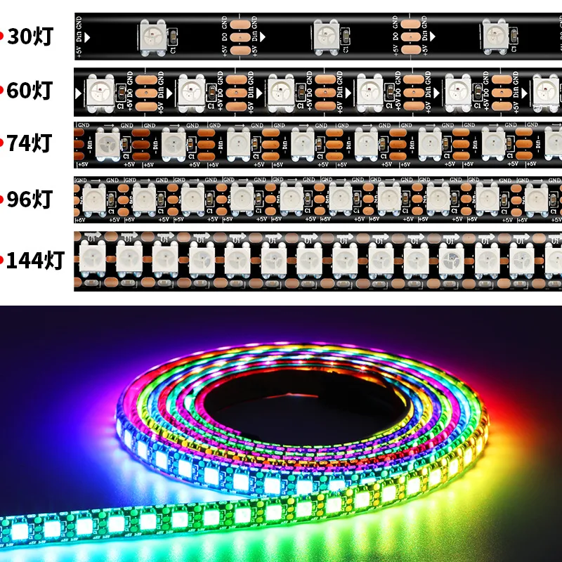 Бесплатный образец, индивидуальные лампы, светодиодный чип 5050RGB WS2812B, Одноточечные, однорычажные, программируемые, встроенные IC Волшебные л... (art.: 3920be98bd4e3) - 3920be98bd4e3