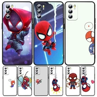 cute spiderman for oppo a5 a9 a12 a16 a16s a52 a53s a53 a54s a55 a72 a73 a74 a76 a94 2018 2020 4g 5g black silicone phone case