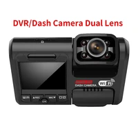 dvrdash camera dual lens car camera dvr 4k 2160p wifi gps logger 2 camera 170 degree rotatable taxi camera front and inside