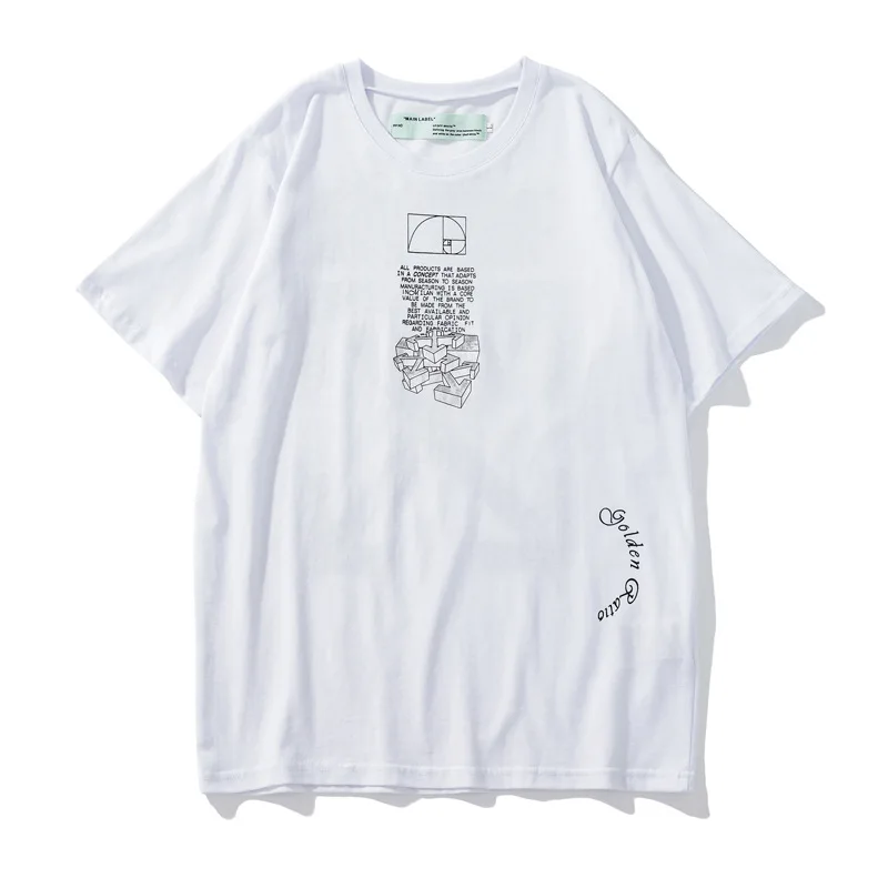 

2024 20ss Street OFF White Tide Water Drop Graffiti Basic Arrow Short Sleeve T Shirt for men and women