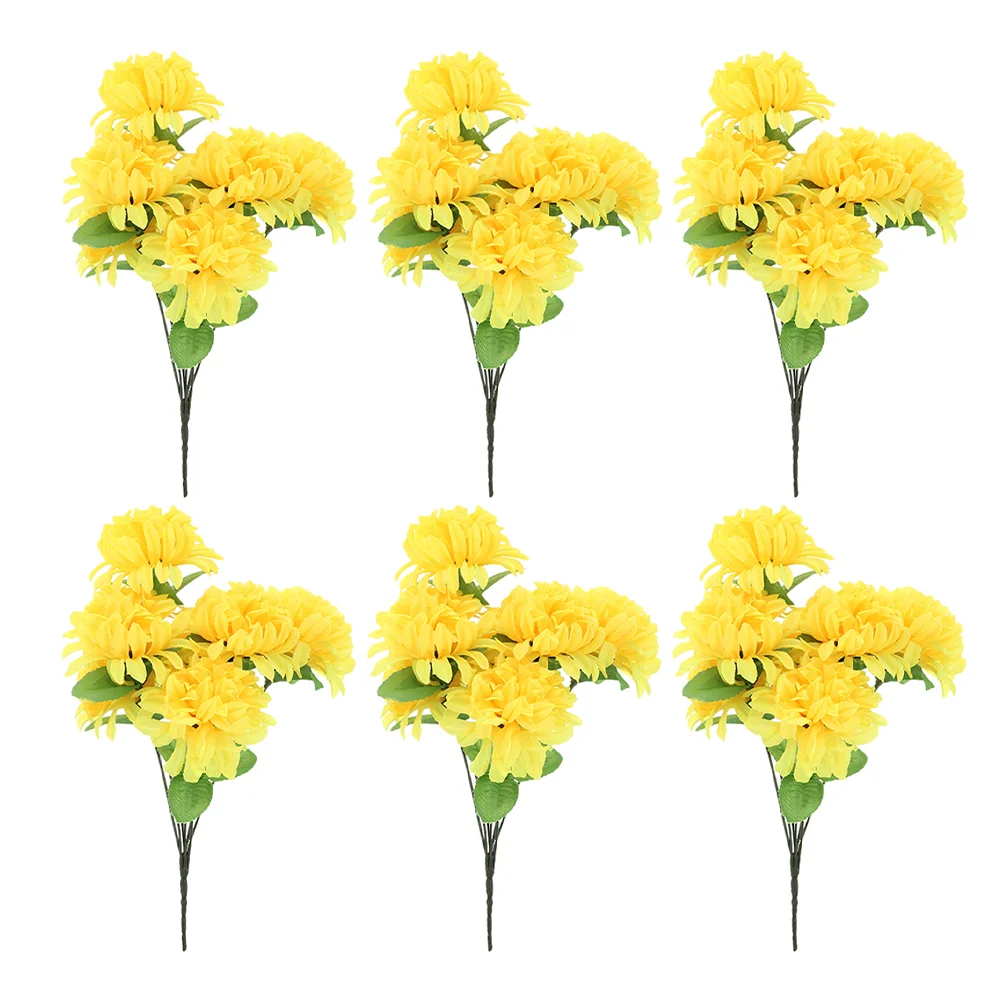 6 связок искусственный букет декор цветочное украшение для могила кладбища