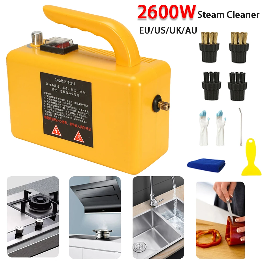 

2600W Electric Steam Cleaner Portable Air Conditioning Kitchen Hood Car Steaming Cleaner 110/220V Home Cleaning Appliances
