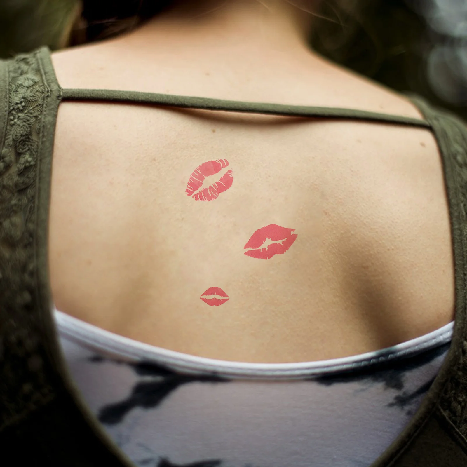 Наклейка-тату наклейки красные губы временная поцелуй декоративная помада для