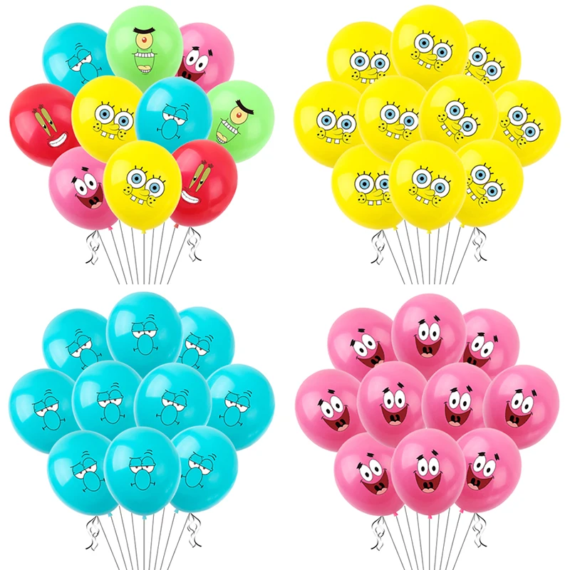 

1-10pcs SpongeBob Balloons Anime Patrick Star Theme Birthday Party Supplies Baby Shower Decoration Kids Cartoon Toy Balls