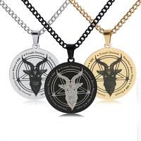 goat skull pentagram pendant necklaces solomon satan stainless steel amulet necklace supernatural talisman gothic chain jewelry