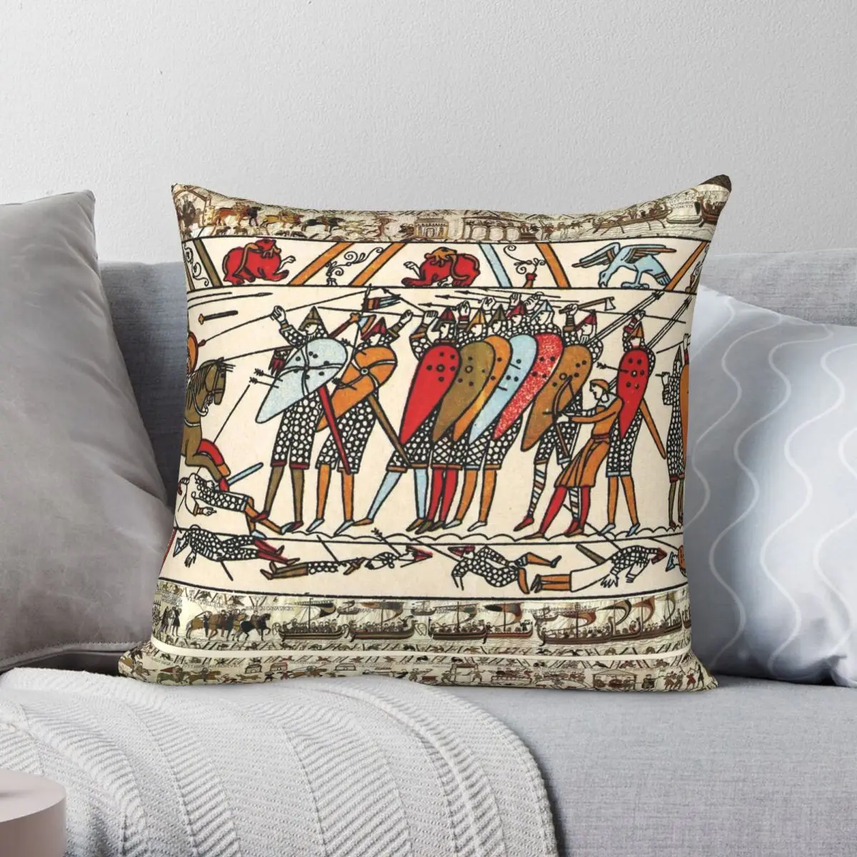 

BATTLE OF HASTINGS NORMAN KNIGHTS Pillowcase Polyester Linen Velvet Printed Zip Decor Pillow Case Home Cushion Cover