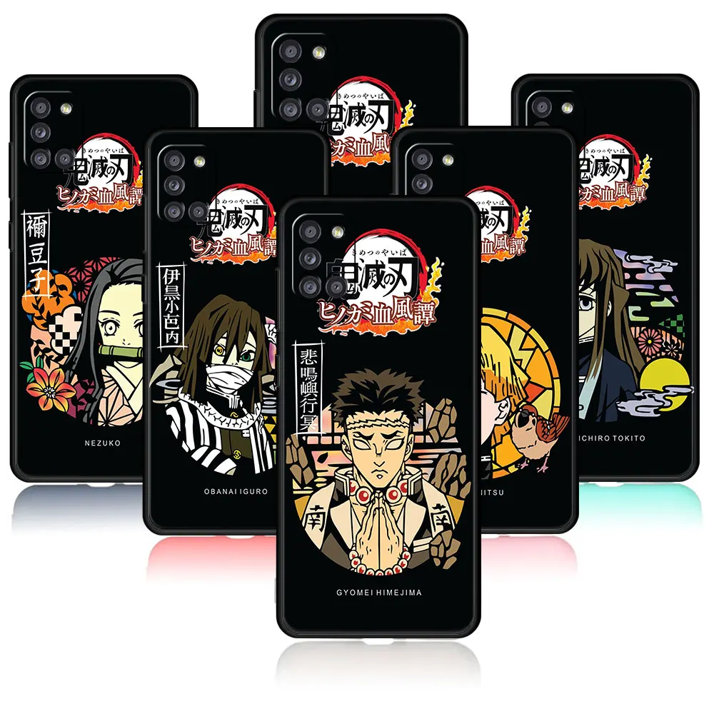 

For Samsung Galaxy A02s A71 A72 A41 A12 A51 A21s A31 A32 4G A52 A03s A23 A22 A33 Demon Slayer Cute Back Official Celular Case
