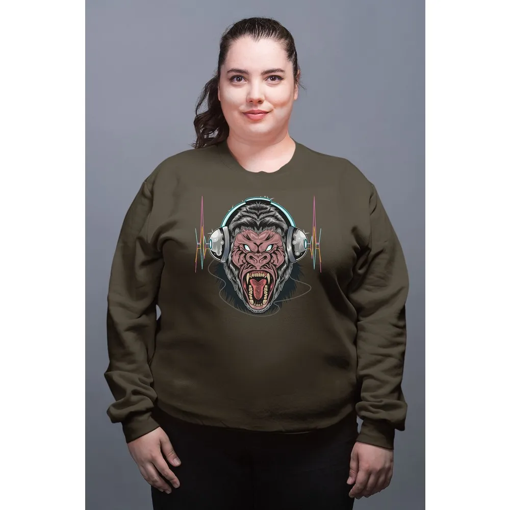 

Женские толстовки Dorlie Wear, которые слушают музыку, Gorilla Green