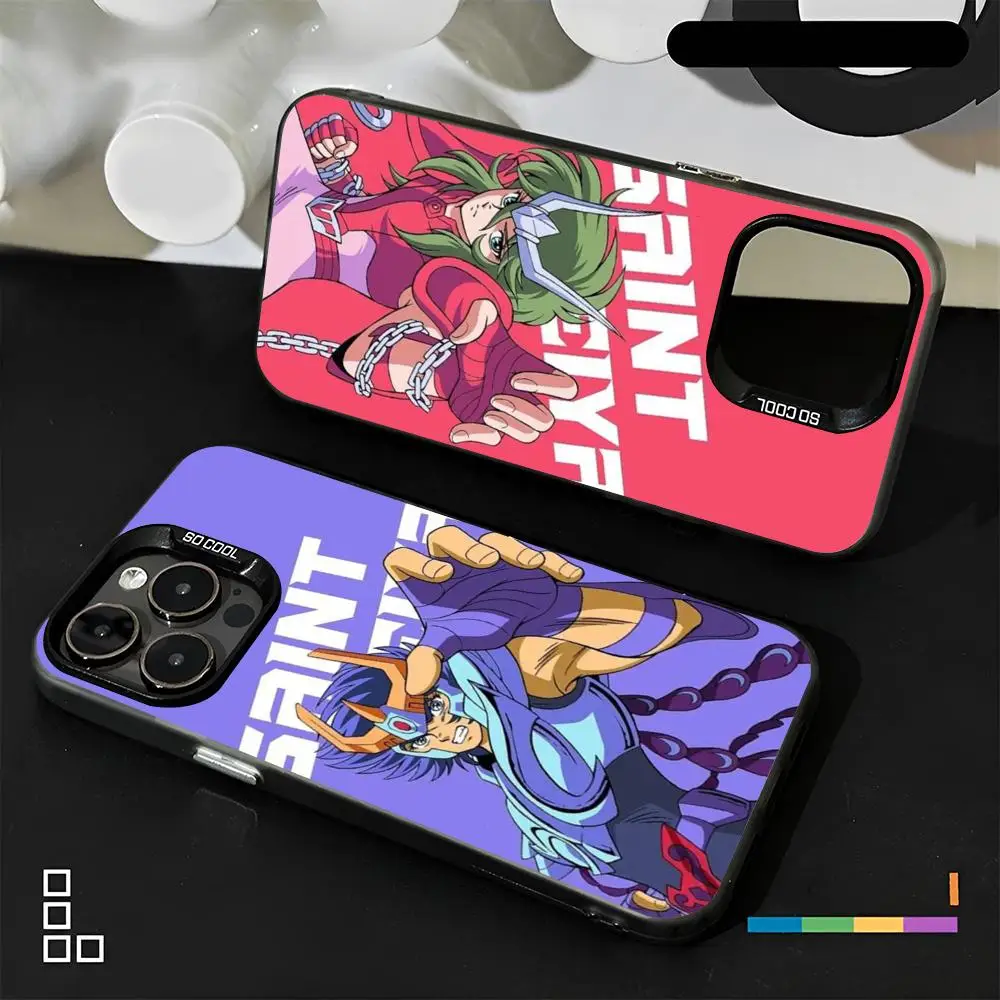 Saint Seiya Phone Case Matte Colored Silver For iPhone 15 14 16 13 12 11 Pro Max Plus XS X Shockproof Hard Cover