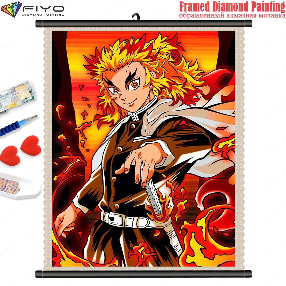 

Алмазная живопись 5D «сделай сам», аниме мозаика с изображением рассекающего демонов, полная Алмазная вышивка с рамкой, Набор для вышивки кр...