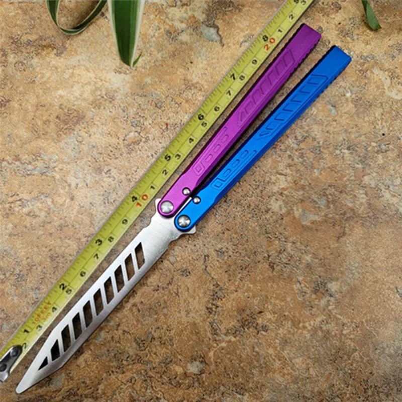 Theone Falcon Butterfly Practice Knife Throwing Blue and Purple Mixed Color Beast Not Sharp Blade Camping Survival Outdoor Tool on - Theone Фалькон Бабочка Практический Нож Метательный Синий и Фиолетовый Смешанный Цвет Зверь Неострая Лезвие Кемпинг Выжива