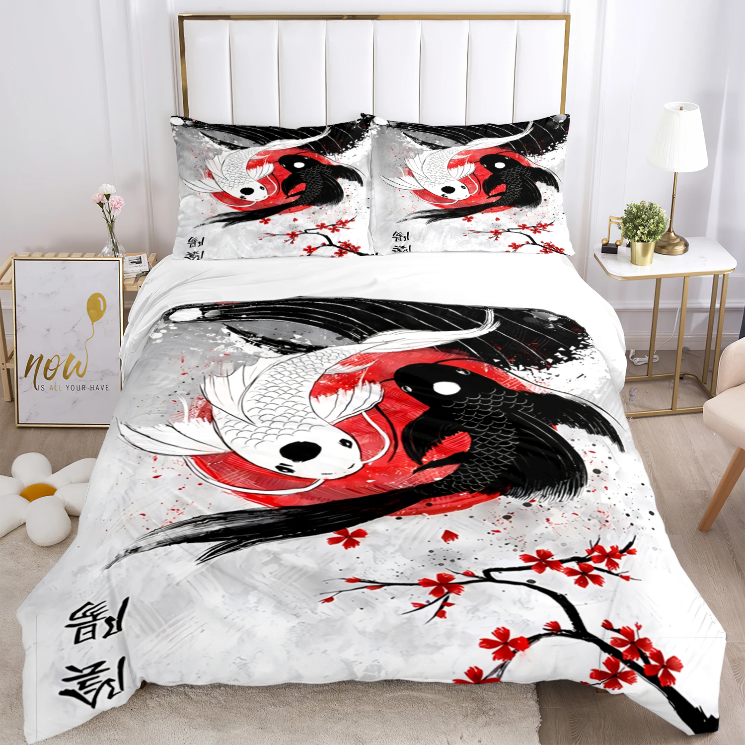 

Tai Chi Chinese HD Print Three Piece Bedding Set Fashion Article Children Adults for Beds Quilt Covers Pillowcases Bedding Set