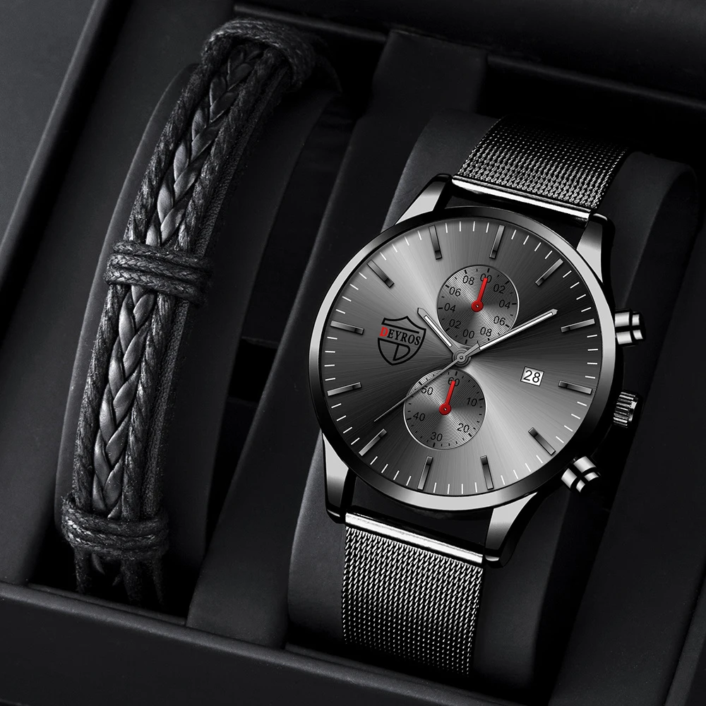 

2022 Brand Mens Luxury Watches Fashion Stainless Steel Mesh Belt Quartz Wrist Watch Men Sports Luminous Clock relogio masculino