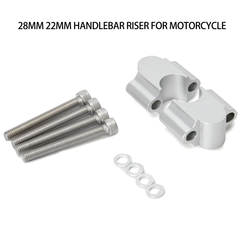 

Motorcycle Silver Handlebar Riser Mount Handle Clamp Universal For BMW- R1200gs YAMAHA MT07 MT09