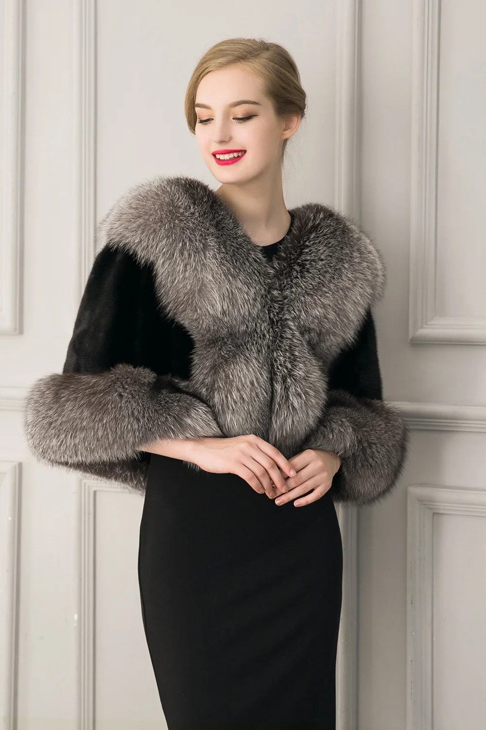 ICCLEK 2016 new autumn and winter imitation fur Bridal Shawl dress fox fur shawl