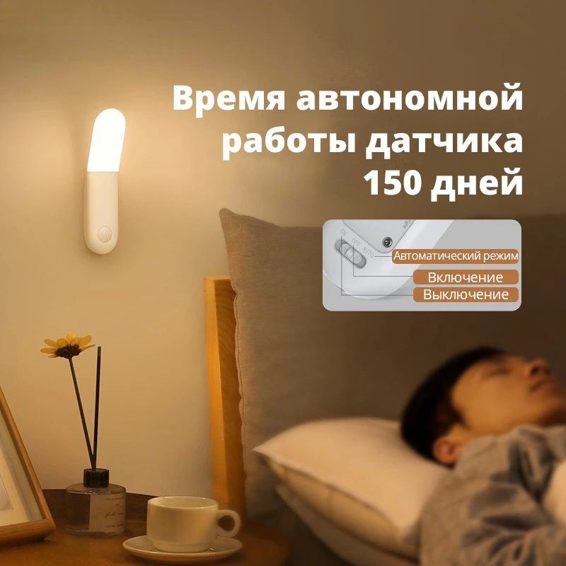 Магнитная индуксветодиодный Светодиодная лампа Baseus с датчиком движения