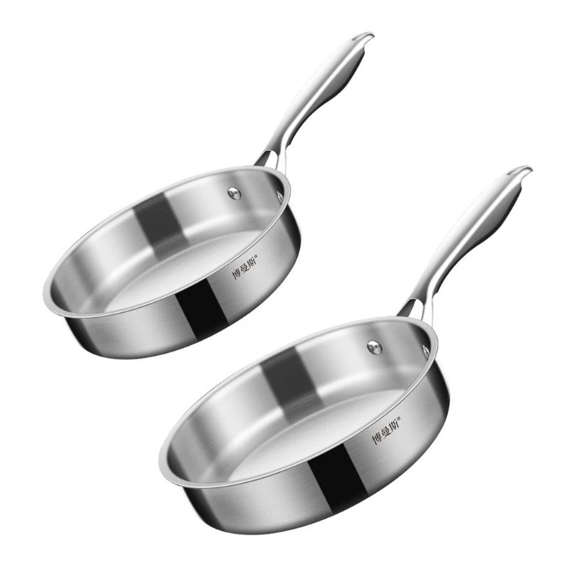 Steak Pots Non-stick Stainless Steel Material Wok Pans With 