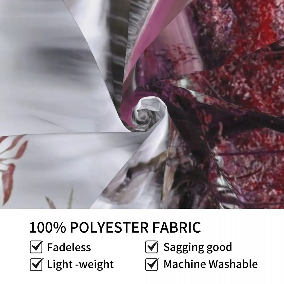 Водопад водой повышает красоту природы и розовые листья деревьев Гобелен