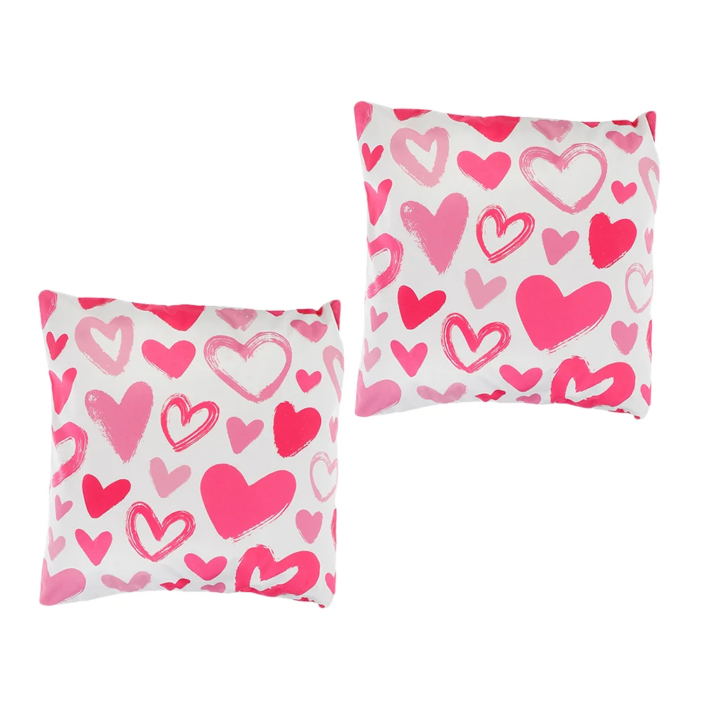 

2pcs Valentine's Day Heart Pattern Pillow Covers Creative Pillow Case Decors