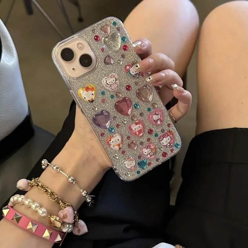 Ослепительный крутой чехол Hello Kitty для самостоятельной сборки Цвет бриллианта