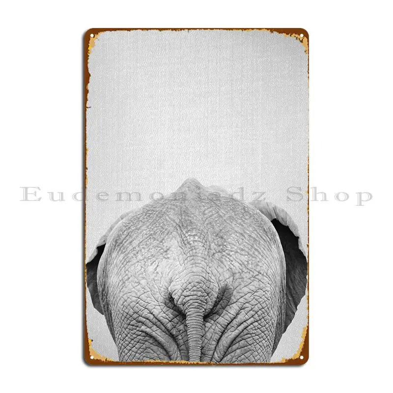 

Слон хвост Bw металлический знак ржавая пещера Настенная роспись на заказ Жестяная Табличка на гараж постер