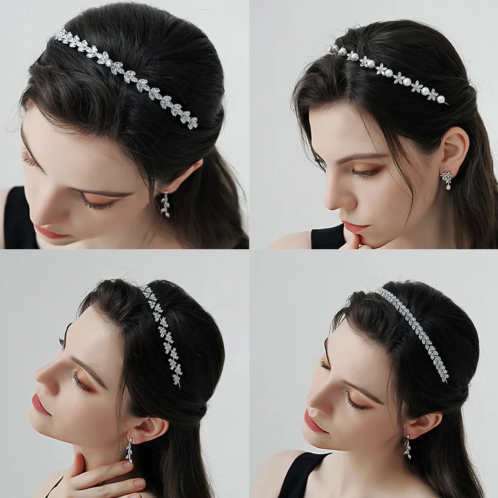 Купи Wholesale Fashion Hairband Handmade Crystal CZ Zircon Fashion Girls Bridal Headband Headpieces за 275 рублей в магазине AliExpress