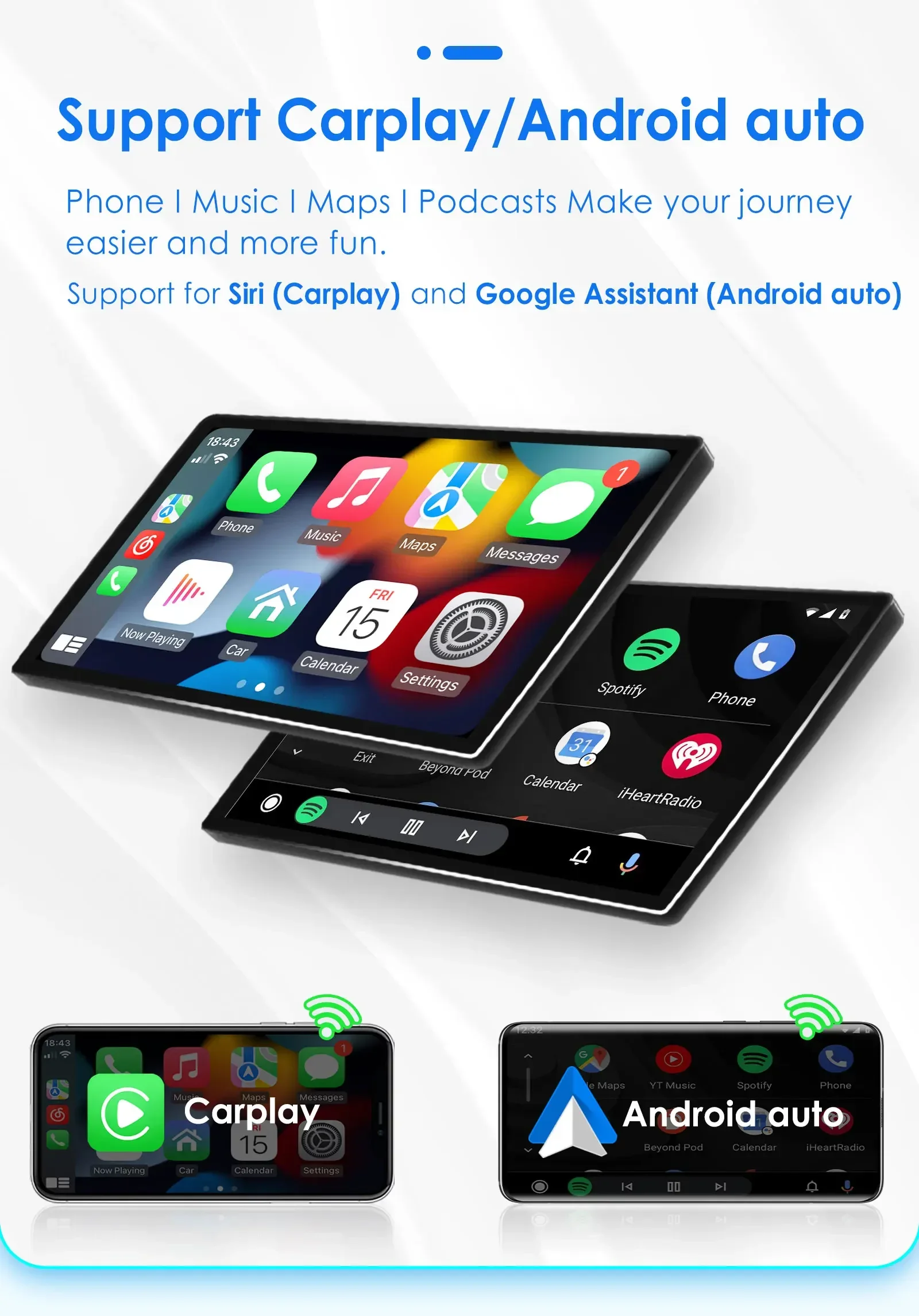 Фото Hizpo Android 13 Carplay Автомобильный радиоприемник для Nissan NV400 Opel Movano Renault Master lll 3 2010-2021 Стереоприемник GPS 2din Navi №3