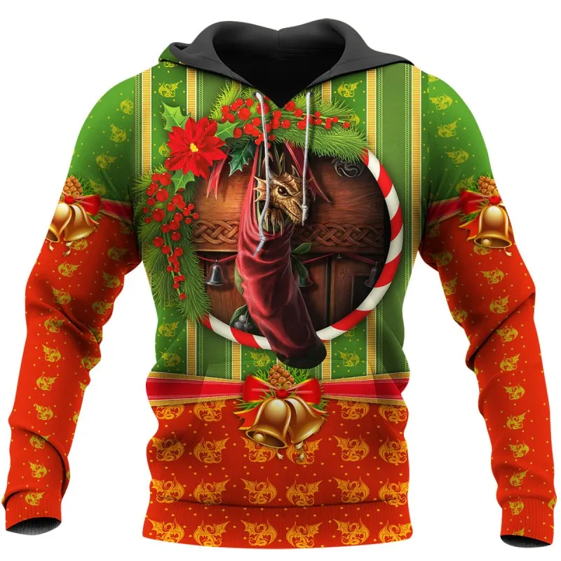 

Fashion Ailong Christmas Casual Street Element Zip Hoodie Printed Hoodie Autumn Winter Long Sleeve Sweatshirt 003