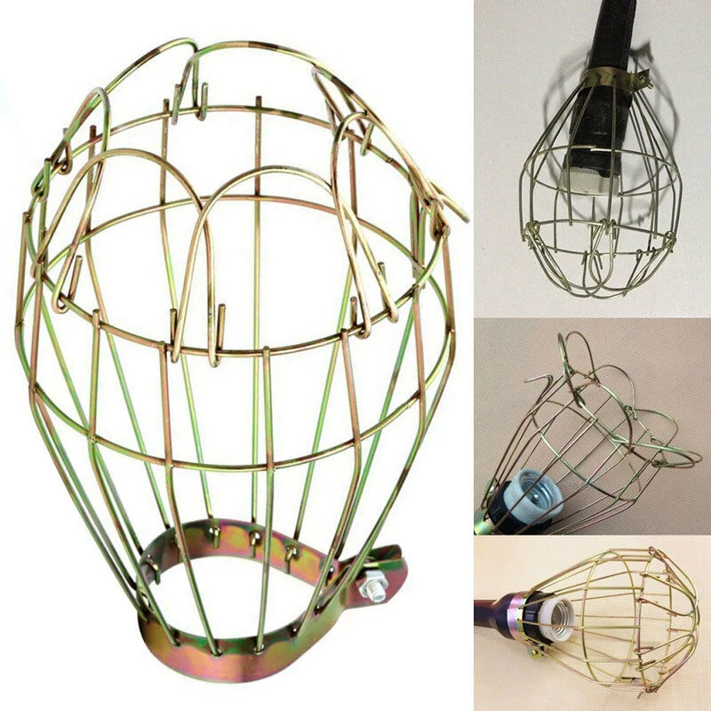 

Metal Lamp Guard Clamp Vintage Light Cage Bulb Cage Guard Ceiling Fitting Hanging Industrial Lamp Covers Pendant Bars Cafe Decor