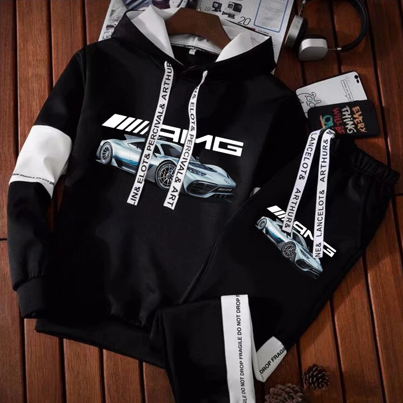 

2023 Men's Hot Sale Casual Sportswear Suit Hoodie + Sweatpants 2 Piece Clothing Jogging Men's Pullover Street Wear