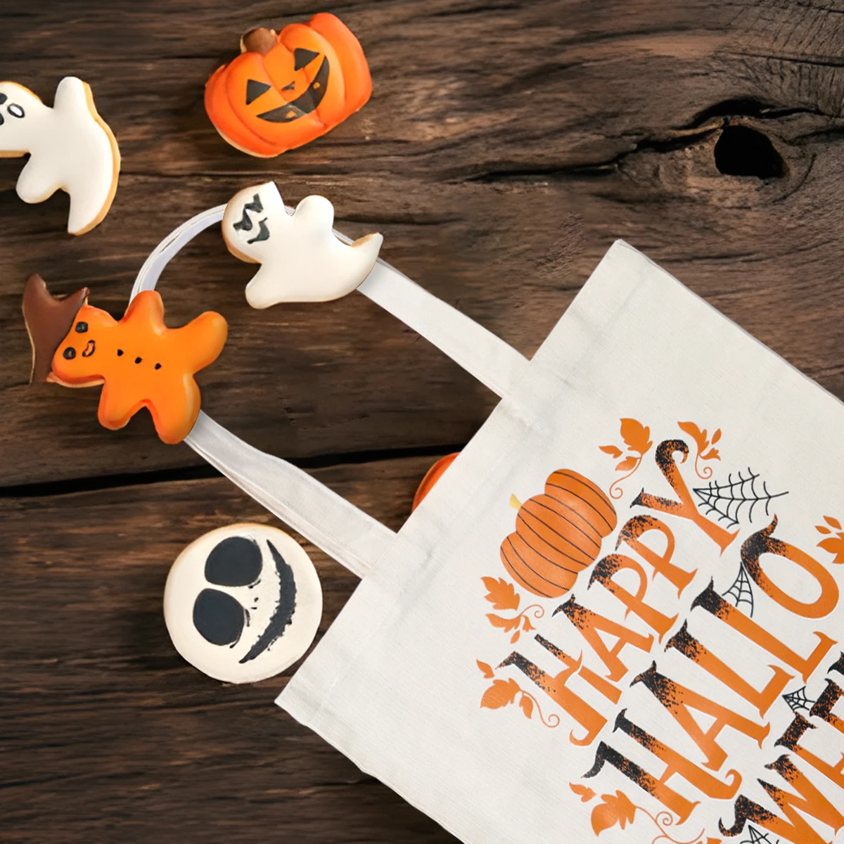 Сумка-тоут на Хэллоуин с тыквой летучая мышь