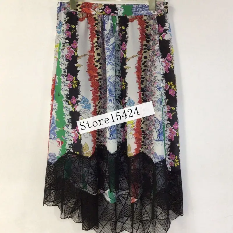 Suspender skirt 2022 summer new V-neck lace lace small sexy youthful beautiful print travel vacation beach suspender skirt + ski