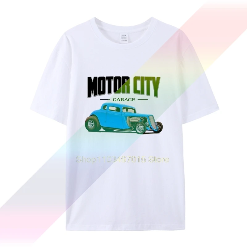 Мужская футболка motor city hot rod paul Vissoterapia samochodowa moto одежда