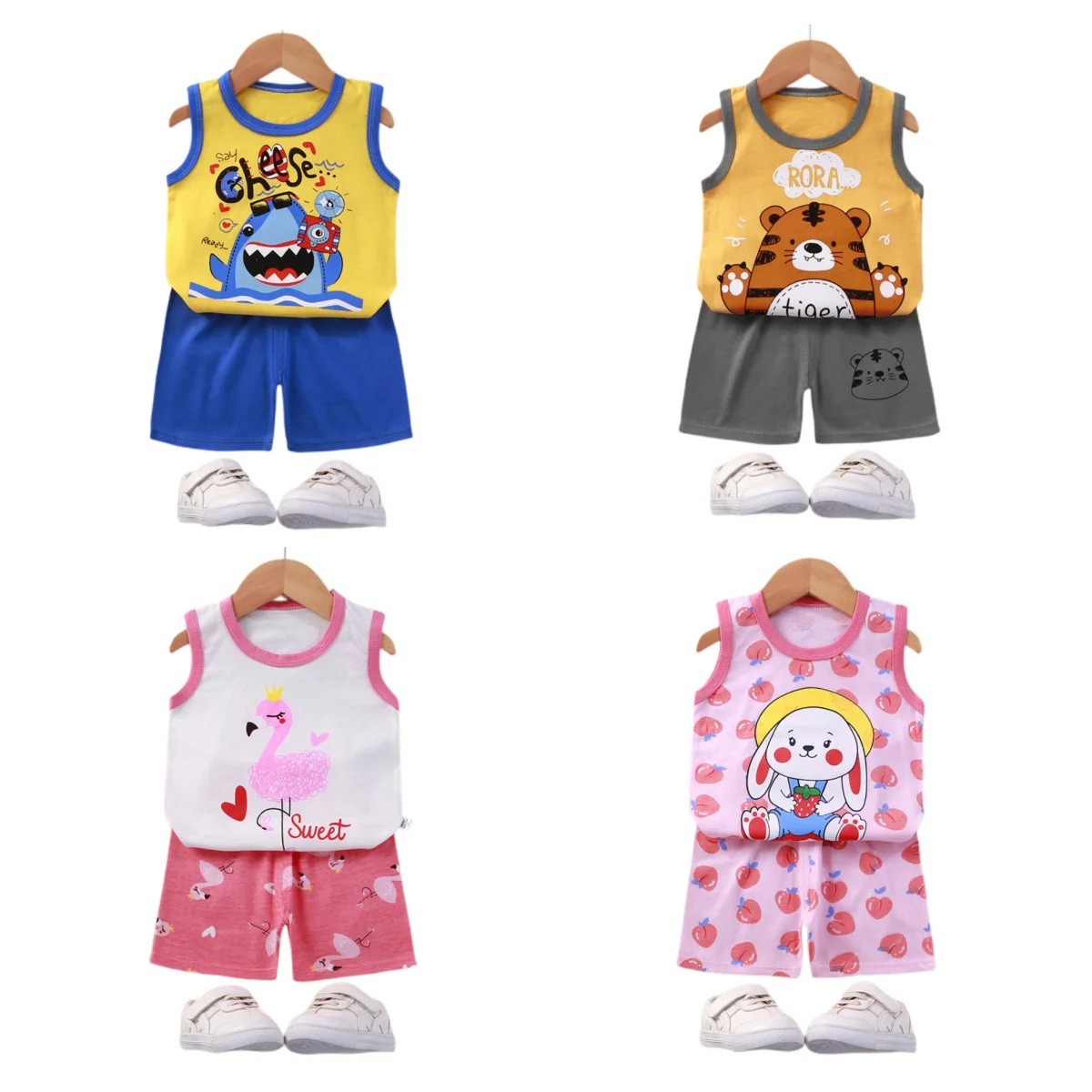 

Детский комплект одежды из жилета, летние хлопковые шорты для мальчиков и девочек, версии одежды, Детский костюм, детская одежда