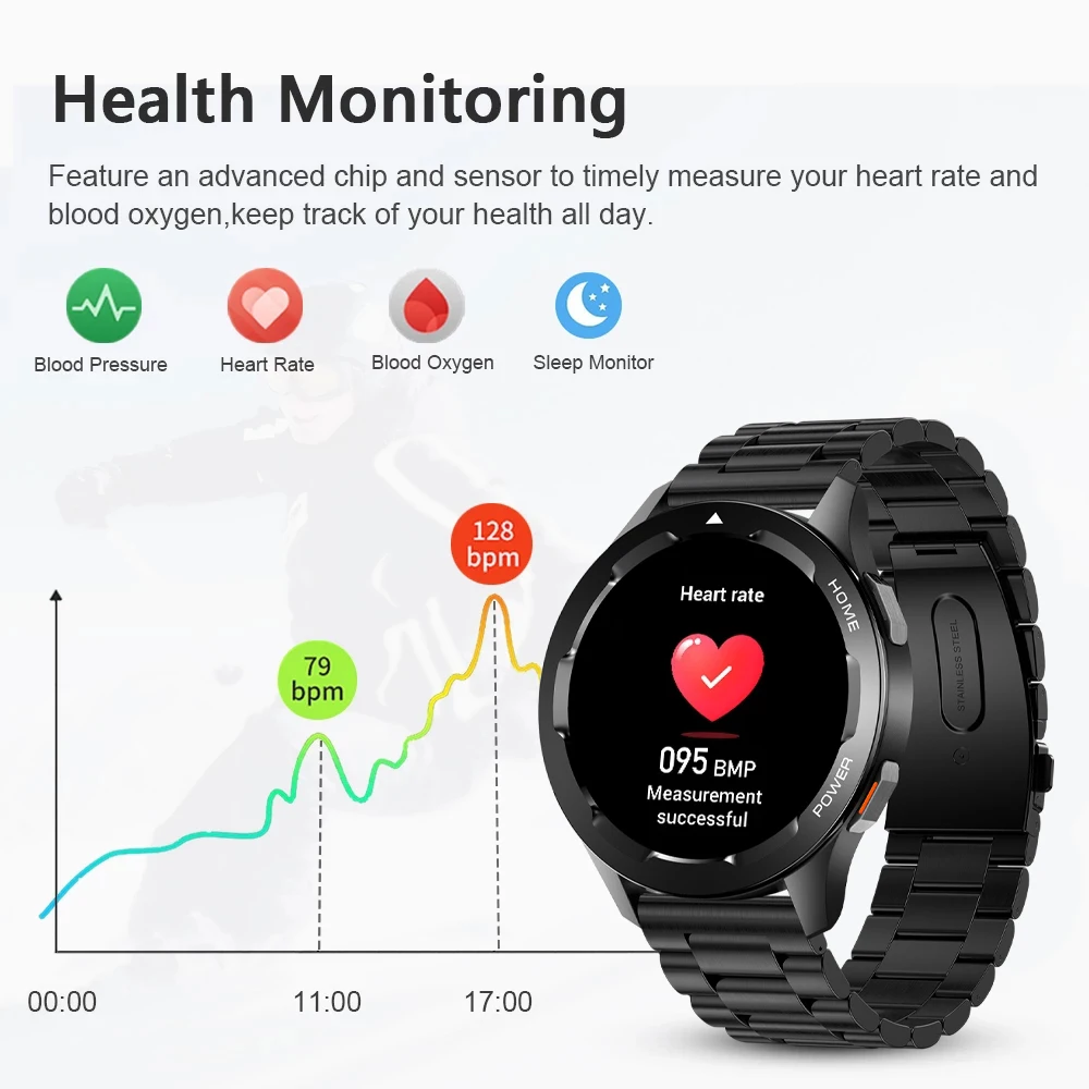 LIGE NFC Smartwatch Men AMOLED 360*360 HD Screen Always display the time Bluetooth Call IP67 Waterproof Smart Watch For Xiaomi