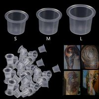 1000pcs disposable tattoo ink cups plastic clear eyebrow makeup pigment container caps holder tattoo accessories wholesale sml