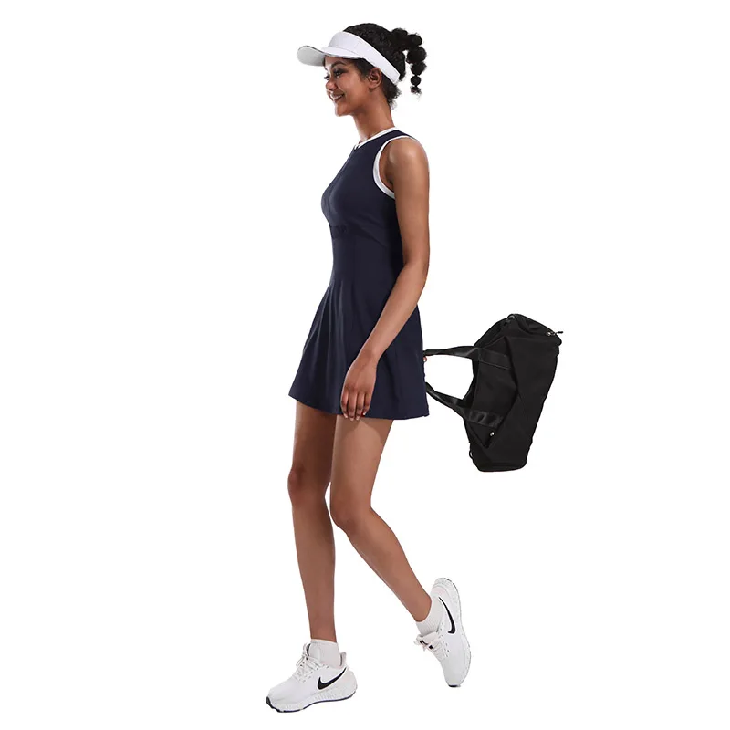 CUGOAO Fashion Sleevless Tennis Dress with Shorts for Women Gym Fitness Sportswear Golf Badminton Volleyball Sports Dress