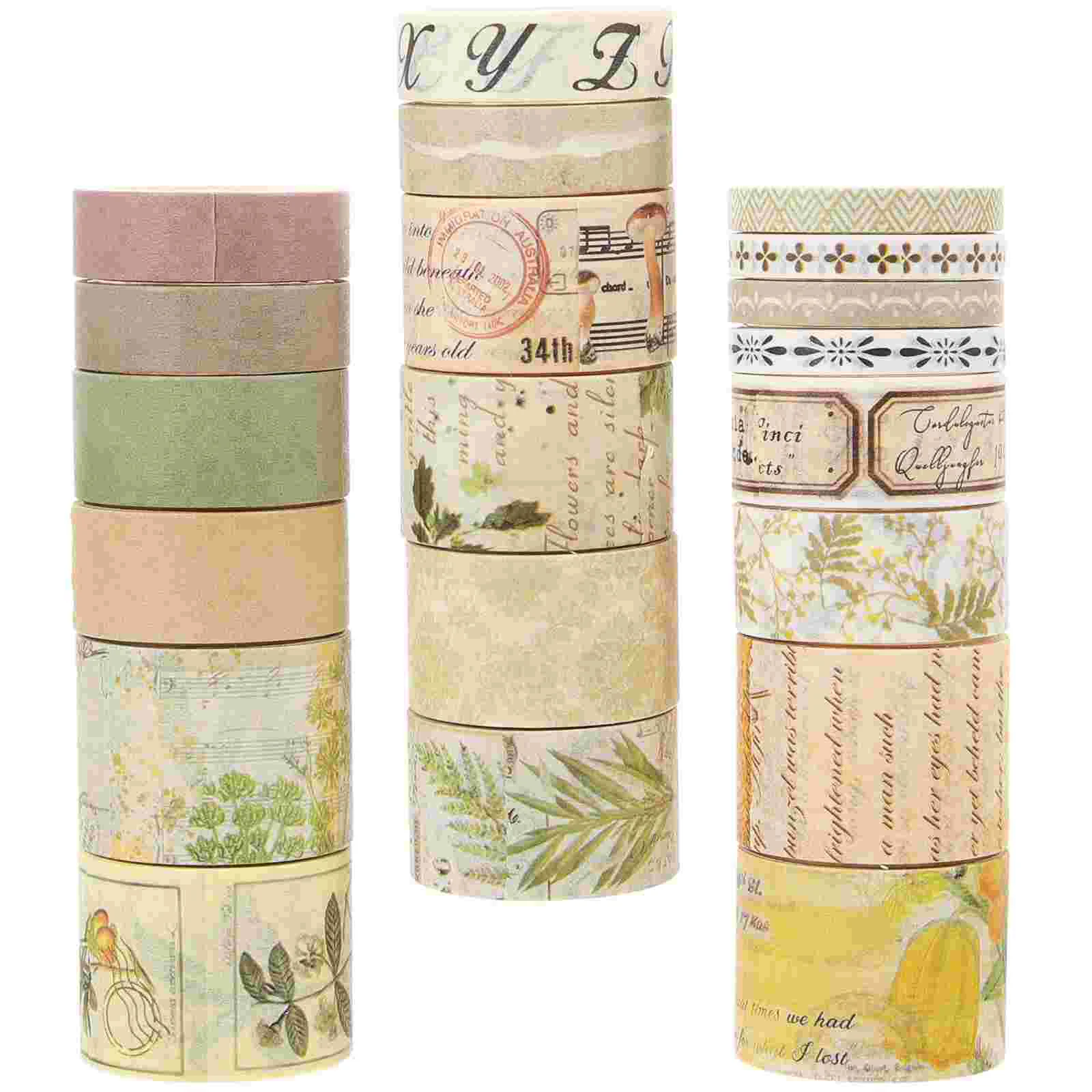 

20 Rolls Washi Tape Stickers Literature Notebook Tapes Craft DIY Vintage Paper Decorative