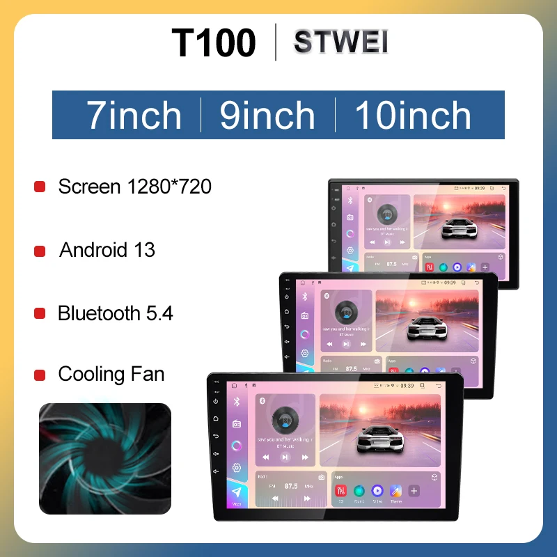 1din android13 360 панорамная Автомобильная магнитола 7910 дюймов универсальный хост-плеер Topway T5 T100 TS18 TS10 для lada hyundai Suzuki Ford (art.: 3920c2cffec38) - 3920c2cffec38