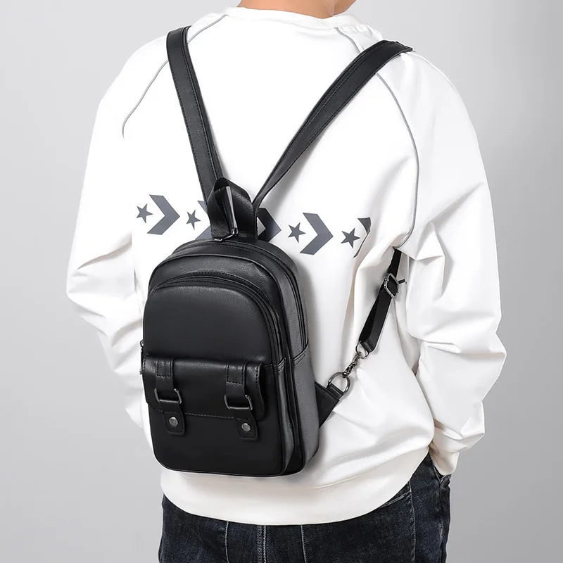 

Leather Small Shoulder For Crossbody Multifunction Men's Bags Lightweight Small Chest Backpacks Bag Fashion Backpack Bags Men