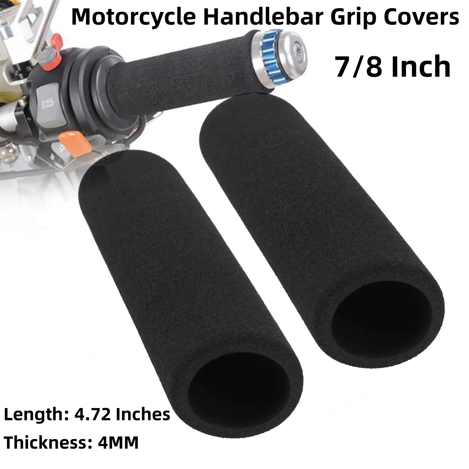 

1 пара антивибрационных ручек для мотоцикла, удобные ручки из пенопласта, удобные ручки для руля толщиной 4 мм, 7/8 дюйма