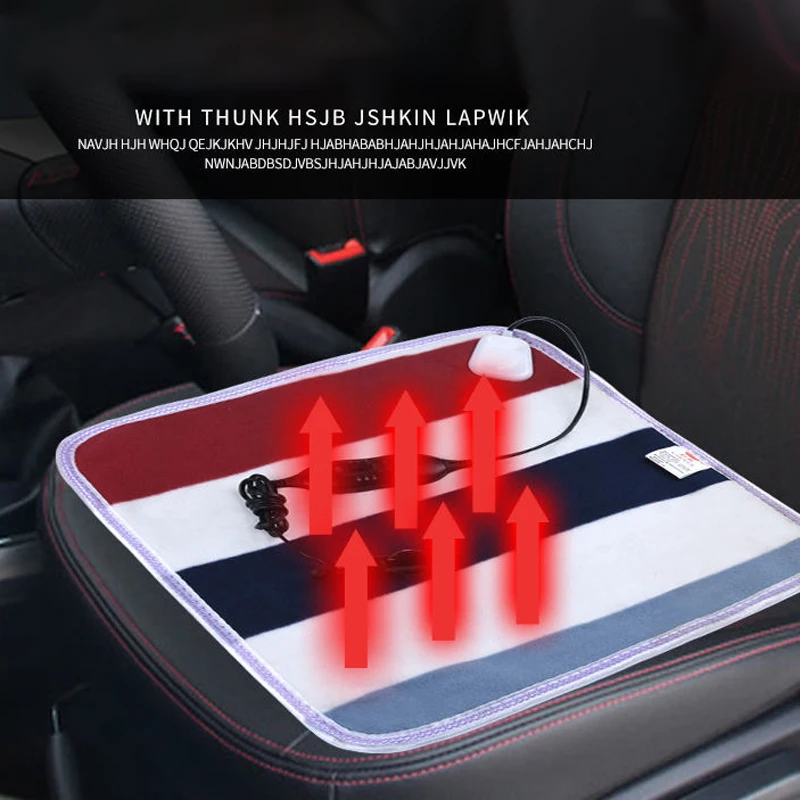 

43x43CM Winter Car Heating Cushion 12V Electric Cushion Cigarette Lighter Warmth Seat Cushion Cover Auto Interior Accessories